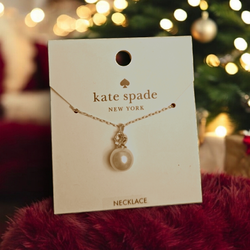 Kate Spade Pearl Mini Pendant | Cubic Zirconia | New with Tag